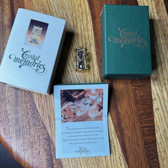 Swarovski 171202 Crystal Memories Egg Timer Hourglass Gold Tone With Box Vtg - Picture 1 of 5